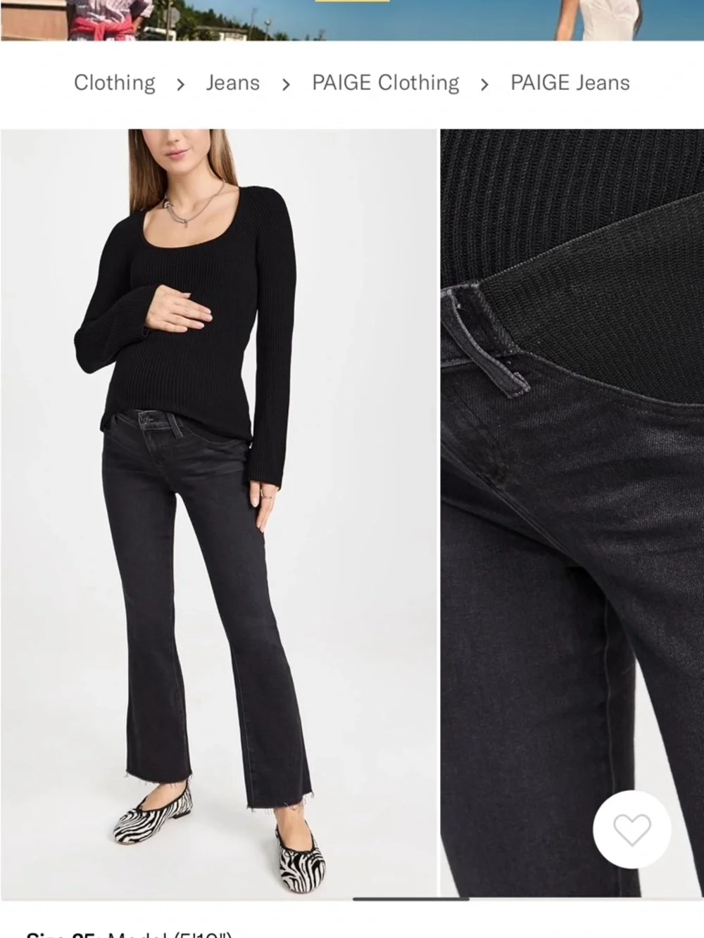 PAIGE Claudine Maternity Jeans with Raw Hem - Picture 4 of 5